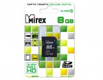 8GB Карта памяти SDHC MIREX class 10, 13611-SD10CD08 
