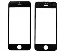 Стекло + рамка + OCA iPhone 5 черное 1 класс