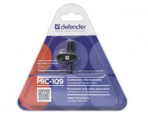 Микрофон компьютерный Defender MIC-109 на прищепке черный, 1.8м, 64109