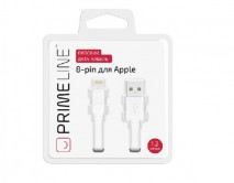 Кабель Prime Line Lightning - USB плоский, белый, 1,2м, 7214