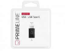 Prime Line адаптер USB - USB Type-C, черный, 7301