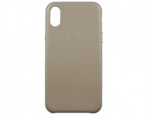 Чехол iPhone X Leather Case copy в упаковке серый 