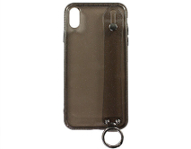 Чехол iPhone XS Max Cиликон с ремешком (черный)