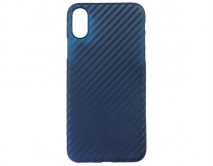 Чехол iPhone X/XS Ультратонкий карбон (синий)