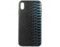 Чехол iPhone XS Max Leather Reptile (синий)