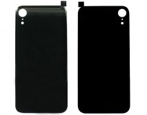 Задняя крышка (стекло) iPhone XR (с увеличенным вырезом) черная 1 класс