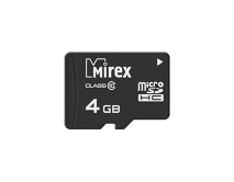 Карта памяти MicroSDHC MIREX 4GB cl10, 13612-MC10SD04
