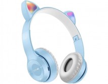 Наушники с Bluetooth P47M детские с ушками голубые