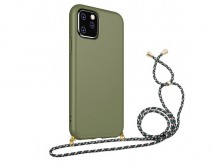 Чехол iPhone 12/12 Pro BIO + шнурок (темно-зеленый) 