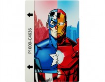 Защитная плёнка текстурная на заднюю часть Супергерои (Железный человек и Капитан Америка, C4636) 