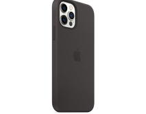 Чехол iPhone 12/12 Pro Silicone Case MagSafe hi-copy, с яблоком, черный 