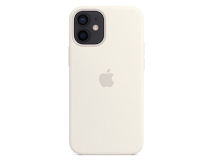 Чехол iPhone 12 Pro Max Silicone Case MagSafe hi-copy, с яблоком, белый 