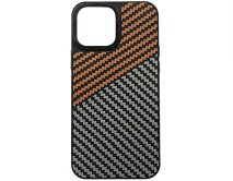 Чехол iPhone 13 Pro Max Dual Carbon, оранжевый/серый