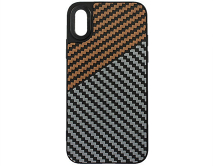 Чехол iPhone X/XS Dual Carbon, оранжевый/серый