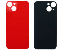 Задняя крышка (стекло) iPhone 14 (c увел. вырезом) красная 1 класс