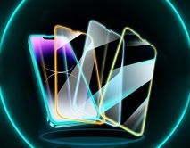 Защитное стекло iPhone 13 Pro Max/14 Plus Neon оранжевое