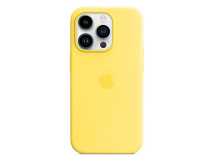 Чехол iPhone 14 Silicone Case MagSafe hi-copy, с яблоком, канареечный желтый 