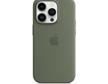 Чехол iPhone 14 Pro Max Silicone Case MagSafe hi-copy, с яблоком, оливковый 