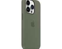 Чехол iPhone 14 Pro Max Silicone Case MagSafe hi-copy, с яблоком, оливковый 