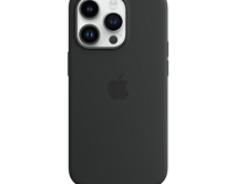 Чехол iPhone 14 Pro Silicone Case MagSafe hi-copy, с яблоком, полночь 