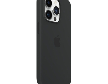 Чехол iPhone 14 Pro Max Silicone Case MagSafe hi-copy, с яблоком, полночь 
