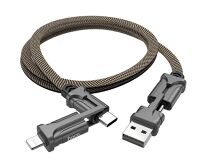 Кабель 4в1 Hoco S22 lightning+type-c - USB/Type-C черно-коричневый