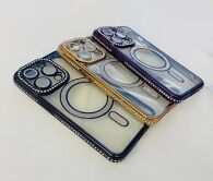 Чехол iPhone 12 Pro Max Glitter MagSafe (фиолетовый)